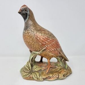 Vintage Holland Mold Quail Figurine Ceramic Hand Painted Bird Statue 300